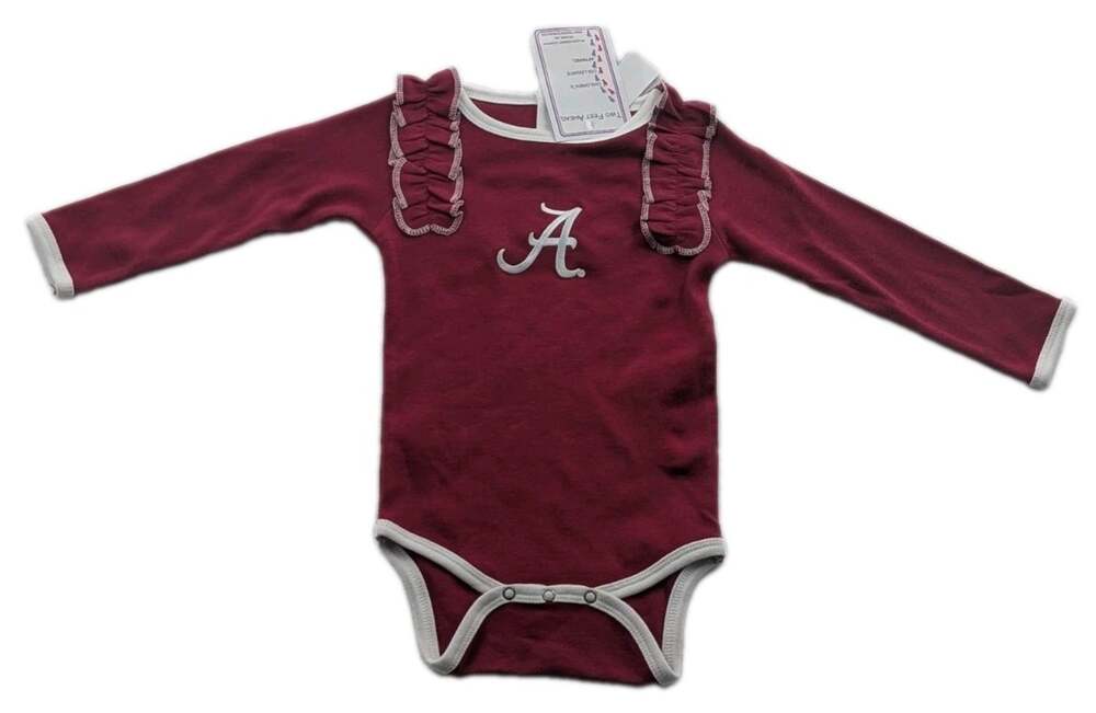 Alabama Crimson Tide Infant Size 12M One Piece Bodysuit Creeper Two Feet Ahead